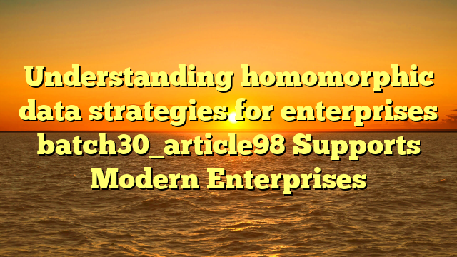 Understanding homomorphic data strategies for enterprises batch30_article98 Supports Modern Enterprises